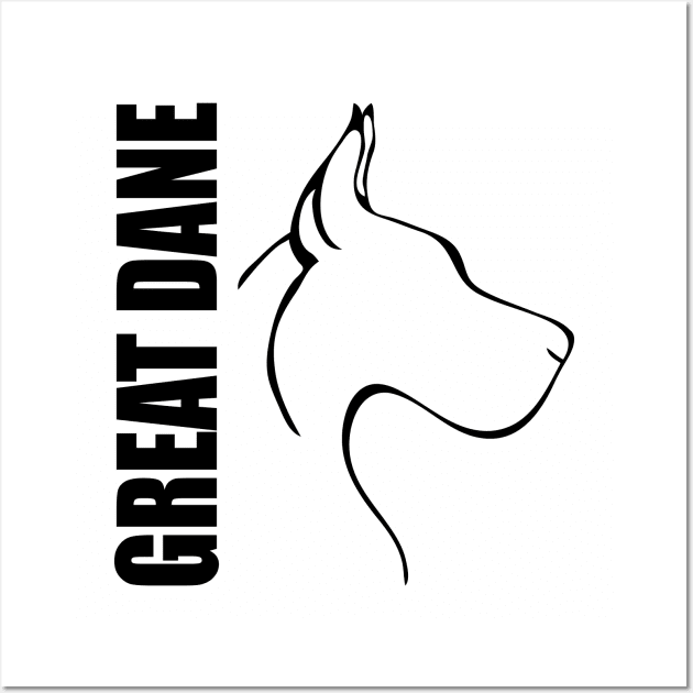 Great Dane profile dog lover Wall Art by wilsigns